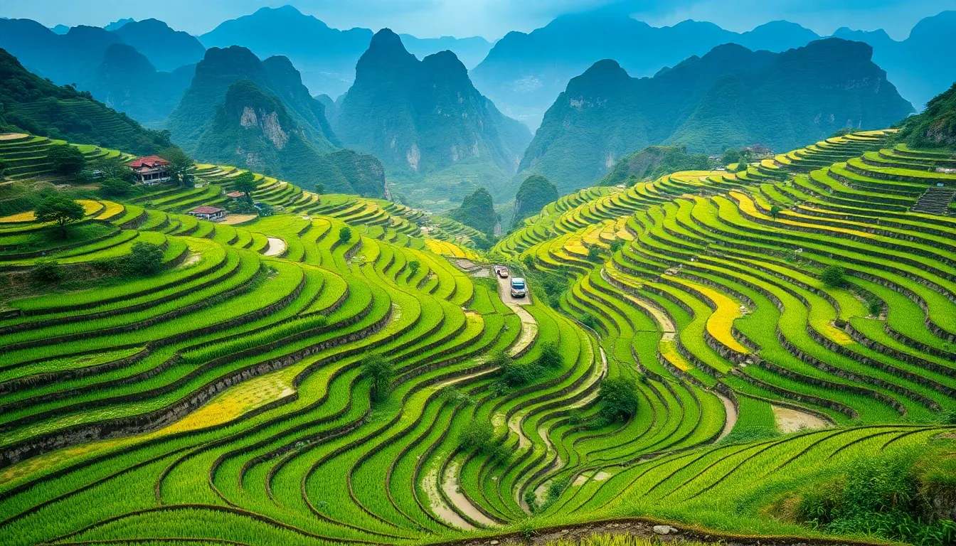 Yangshuo Rice Fields - filming location in China